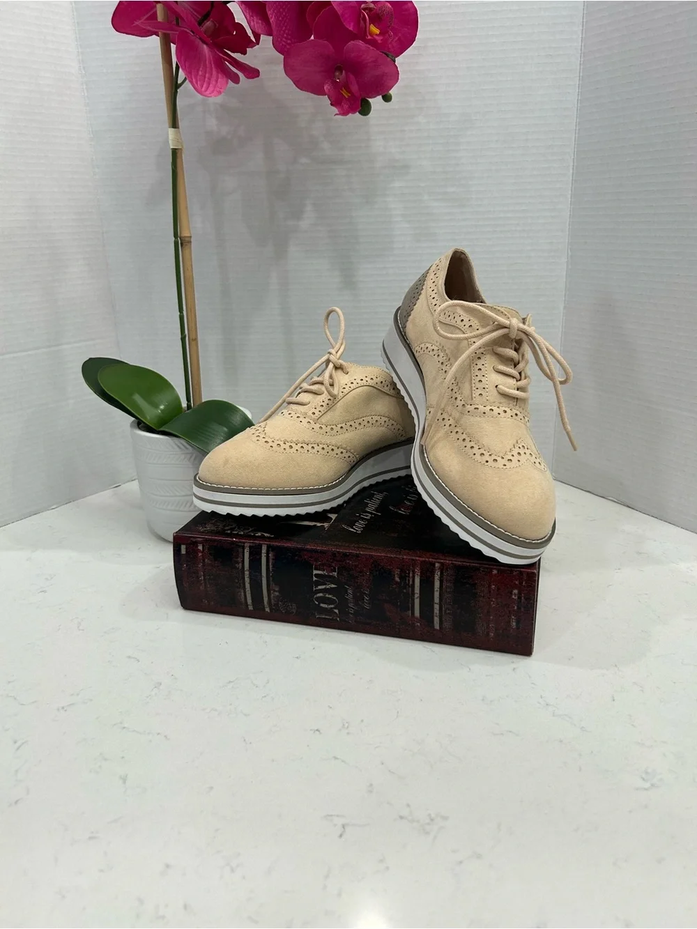 torrid Beige Suede Wingtip Derby Sneakers